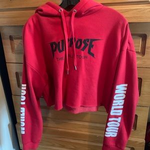 Thick red cropped sweater